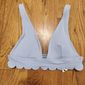 Top‎ Shop Baby Blue Ruffle Trim Bikini Top Size 4 US